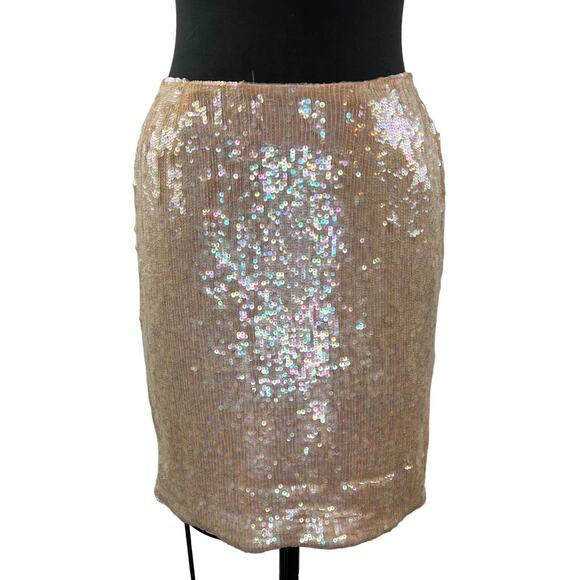 Sequin Mini Skirt - Gold - Picture 1 of 7
